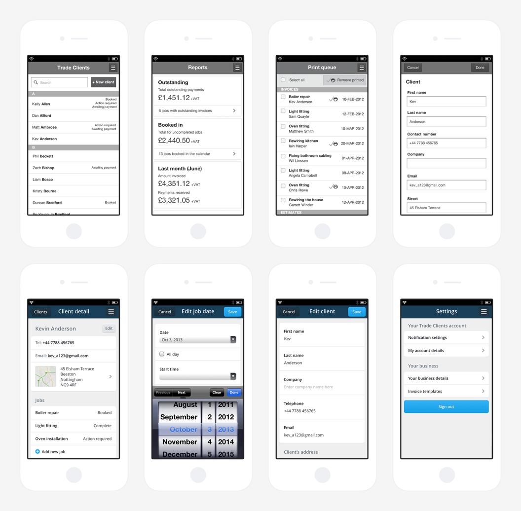 Trade clients prototype